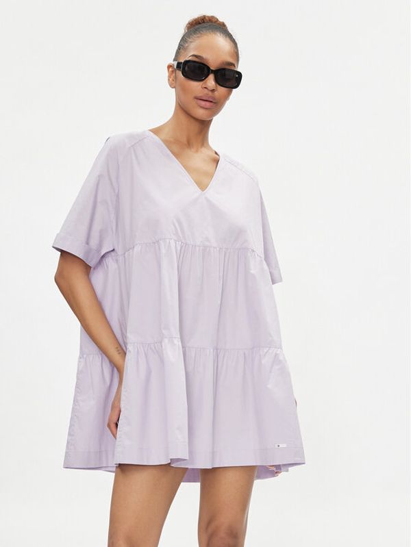 Tommy Jeans Tommy Jeans Ljetna haljina DW0DW17948 Ljubičasta Relaxed Fit