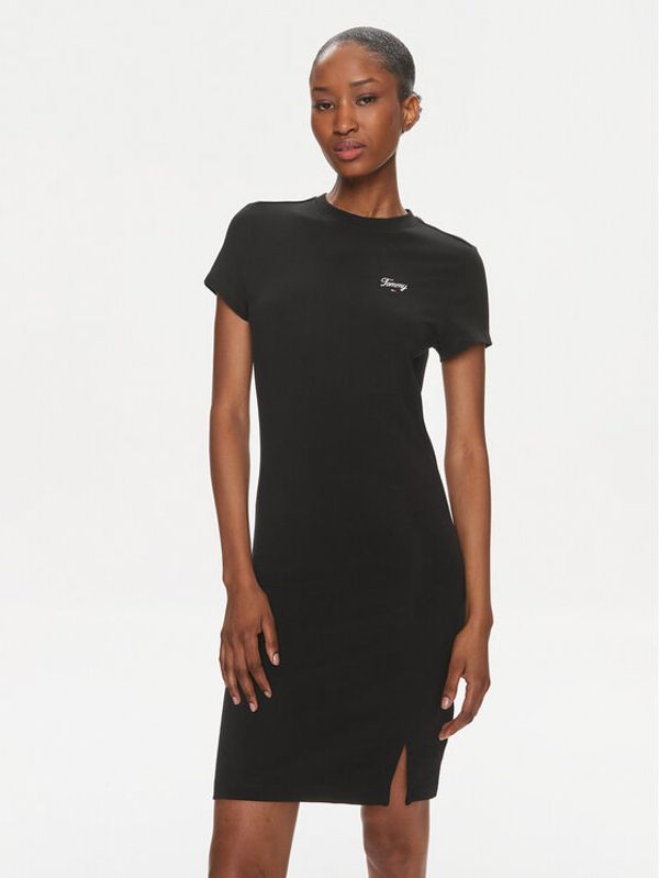 Tommy Jeans Tommy Jeans Ljetna haljina Script DW0DW17926 Crna Regular Fit