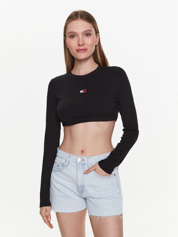 Tommy Jeans Tommy Jeans Majica Badge DW0DW15306 Crna Regular Fit