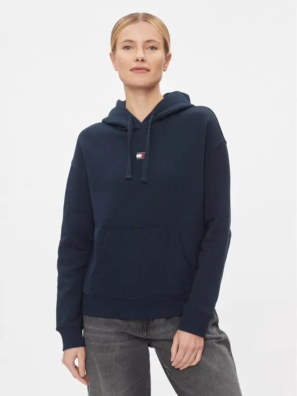 Tommy Jeans Tommy Jeans Majica dugih rukava Badge DW0DW17326 Tamnoplava Boxy Fit