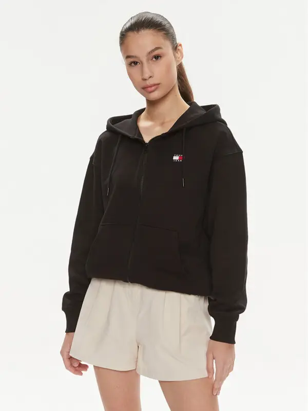 Tommy Jeans Tommy Jeans Majica dugih rukava Badge DW0DW17955 Crna Relaxed Fit