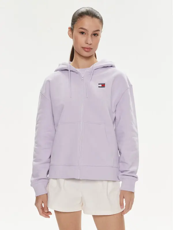 Tommy Jeans Tommy Jeans Majica dugih rukava Badge DW0DW17955 Ljubičasta Relaxed Fit