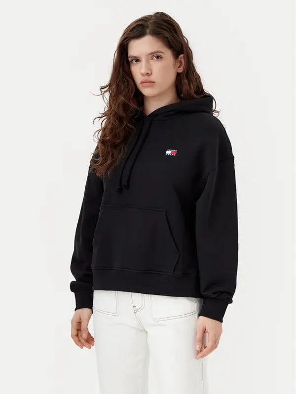 Tommy Jeans Tommy Jeans Majica dugih rukava Badge DW0DW19414 Crna Boxy Fit