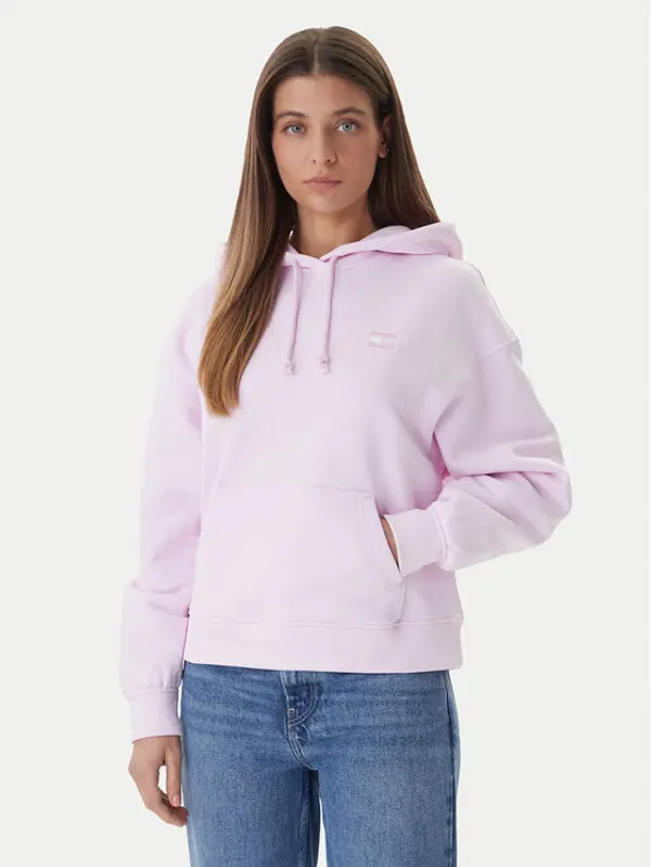 Tommy Jeans Tommy Jeans Majica dugih rukava Badge DW0DW19414 Ružičasta Boxy Fit
