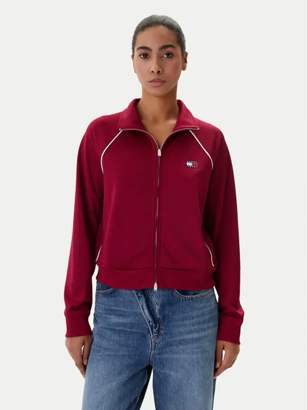 Tommy Jeans Tommy Jeans Majica dugih rukava Badge DW0DW21930 Tamnocrvena Regular Fit