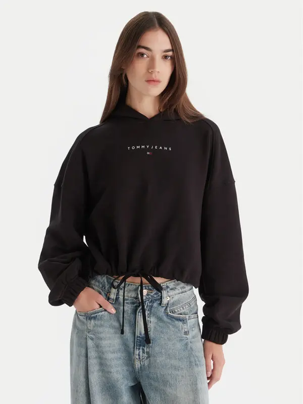 Tommy Jeans Tommy Jeans Majica dugih rukava Bling Linear DW0DW21607 Crna Regular Fit
