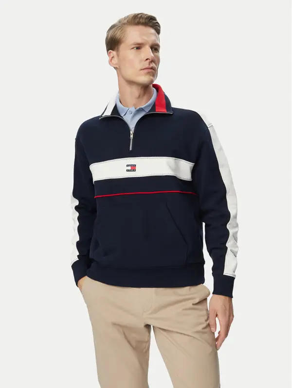Tommy Jeans Tommy Jeans Majica dugih rukava Cblock DM0DM23244 Tamnoplava Relaxed Fit