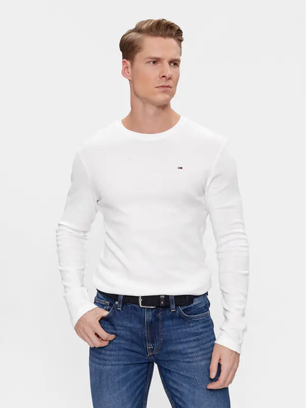 Tommy Jeans Tommy Jeans Majica dugih rukava DM0DM04409 Bijela Slim Fit