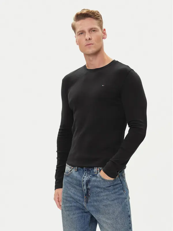 Tommy Jeans Tommy Jeans Majica dugih rukava DM0DM04409 Crna Slim Fit