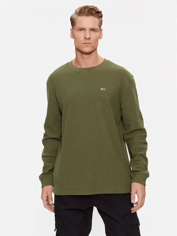 Tommy Jeans Tommy Jeans Majica dugih rukava DM0DM15041 Zelena Classic Fit