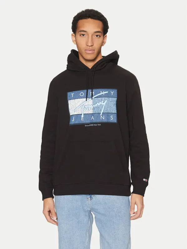 Tommy Jeans Tommy Jeans Majica dugih rukava Dna Flag Twist DM0DM21100 Crna Regular Fit