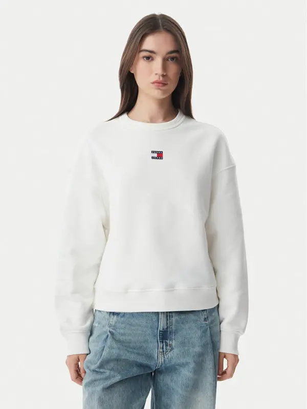 Tommy Jeans Tommy Jeans Majica dugih rukava DW0DW17325 Bijela Boxy Fit