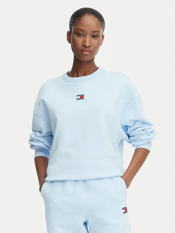 Tommy Jeans Tommy Jeans Majica dugih rukava DW0DW17325 Svijetlo plava Regular Fit