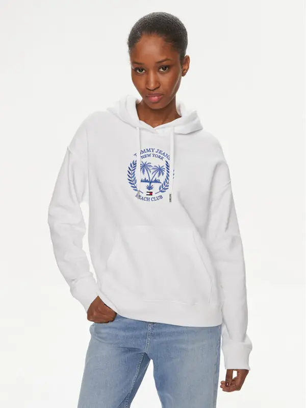 Tommy Jeans Tommy Jeans Majica dugih rukava DW0DW17792 Bijela Boxy Fit