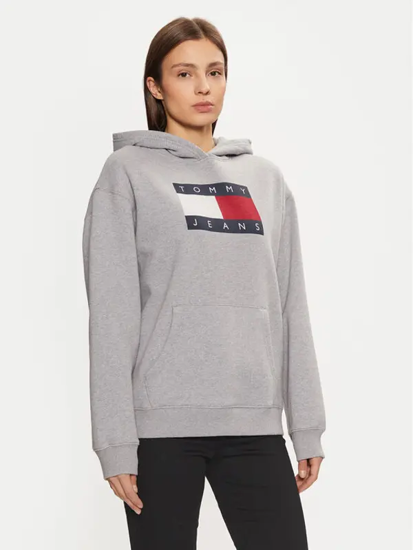 Tommy Jeans Tommy Jeans Majica dugih rukava DW0DW19407 Siva Relaxed Fit