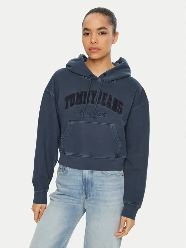 Tommy Jeans Tommy Jeans Majica dugih rukava DW0DW19413 Tamnoplava Boxy Fit