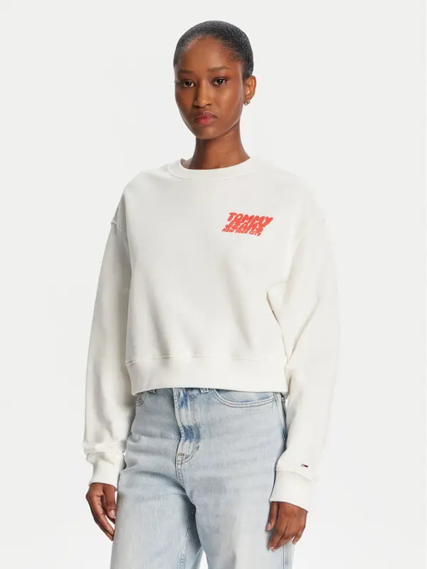 Tommy Jeans Tommy Jeans Majica dugih rukava DW0DW21345 Bijela Relaxed Fit