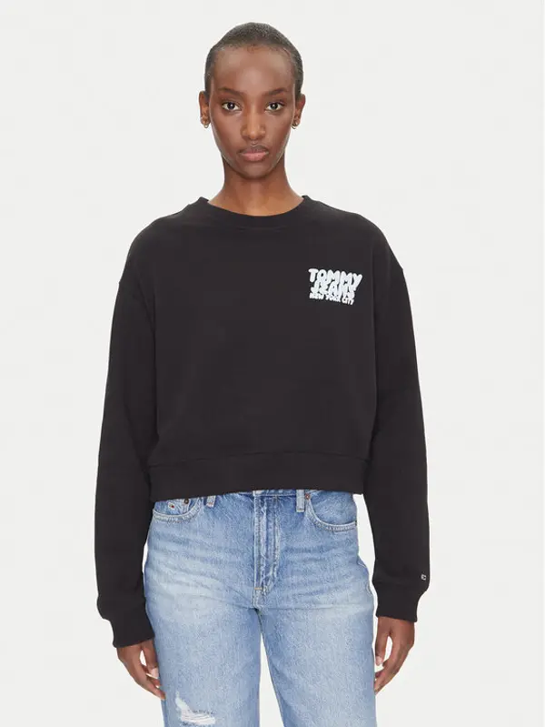 Tommy Jeans Tommy Jeans Majica dugih rukava DW0DW21345 Crna Relaxed Fit
