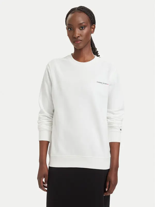 Tommy Jeans Tommy Jeans Majica dugih rukava Ess Logo DW0DW22829 Bijela Regular Fit