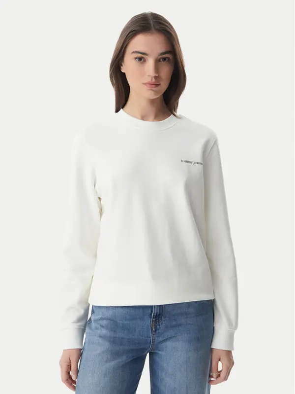 Tommy Jeans Tommy Jeans Majica dugih rukava Ess Logo DW0DW22829 Bijela Regular Fit