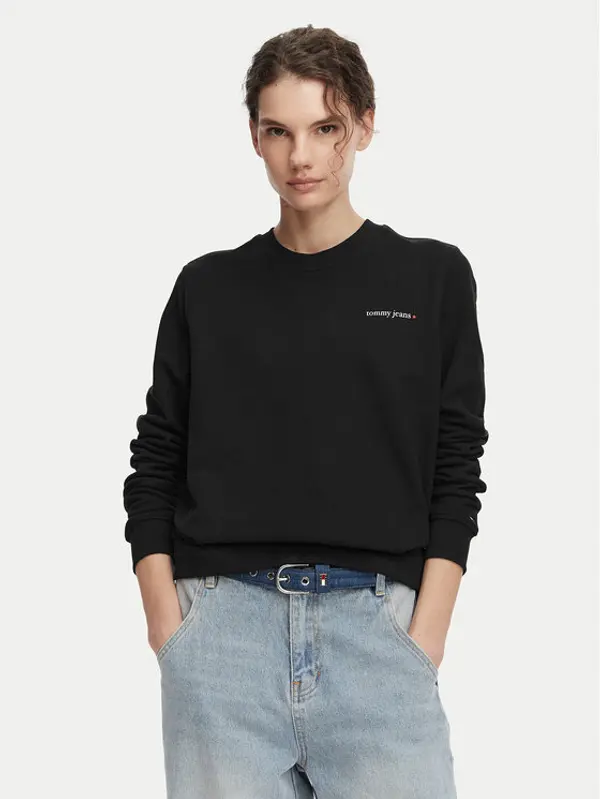 Tommy Jeans Tommy Jeans Majica dugih rukava Ess Logo DW0DW22829 Crna Regular Fit