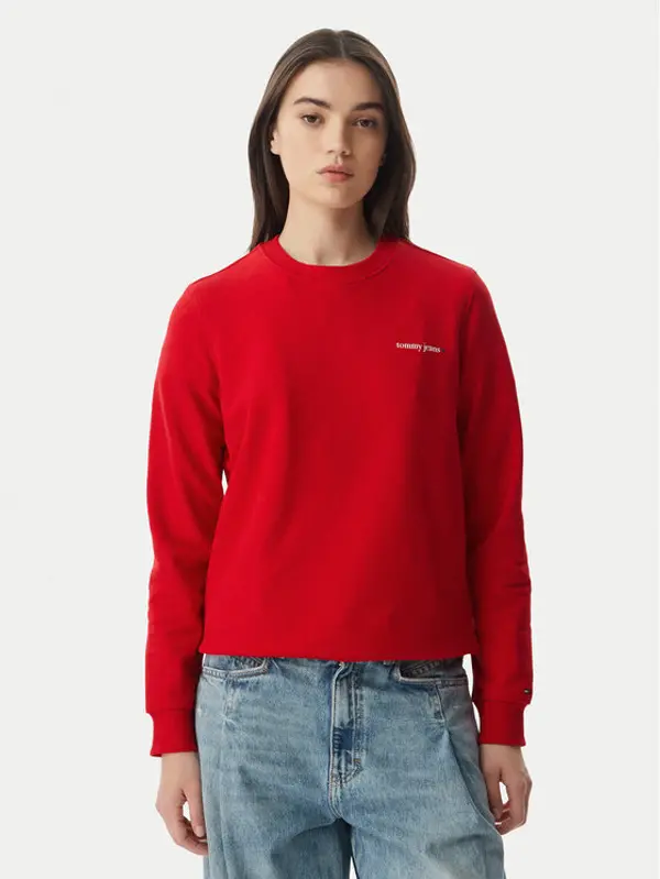Tommy Jeans Tommy Jeans Majica dugih rukava Ess Logo DW0DW22829 Tamno crvena Regular Fit