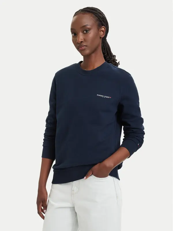 Tommy Jeans Tommy Jeans Majica dugih rukava Ess Logo DW0DW22829 Tamnoplava Regular Fit