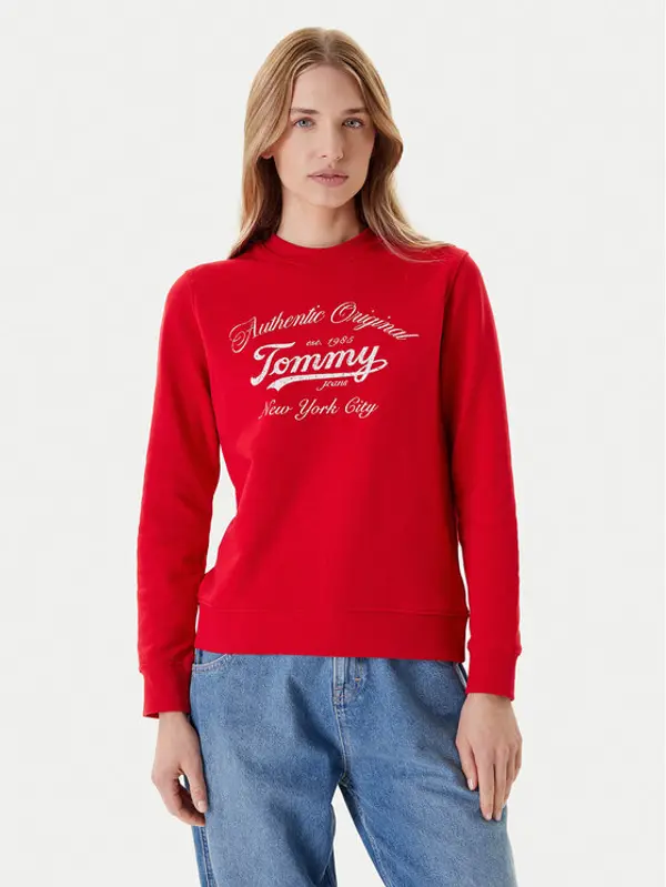 Tommy Jeans Tommy Jeans Majica dugih rukava Essential DW0DW20942 Crvena Regular Fit