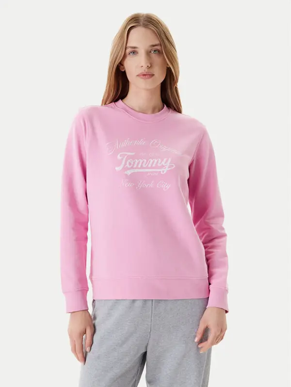 Tommy Jeans Tommy Jeans Majica dugih rukava Essential DW0DW20942 Ružičasta Regular Fit
