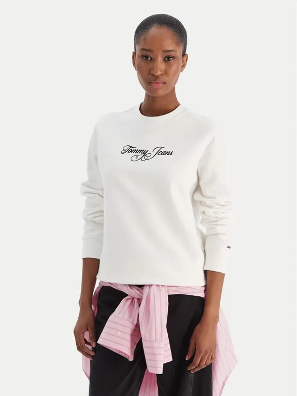 Tommy Jeans Tommy Jeans Majica dugih rukava Essential DW0DW21922 Écru Regular Fit