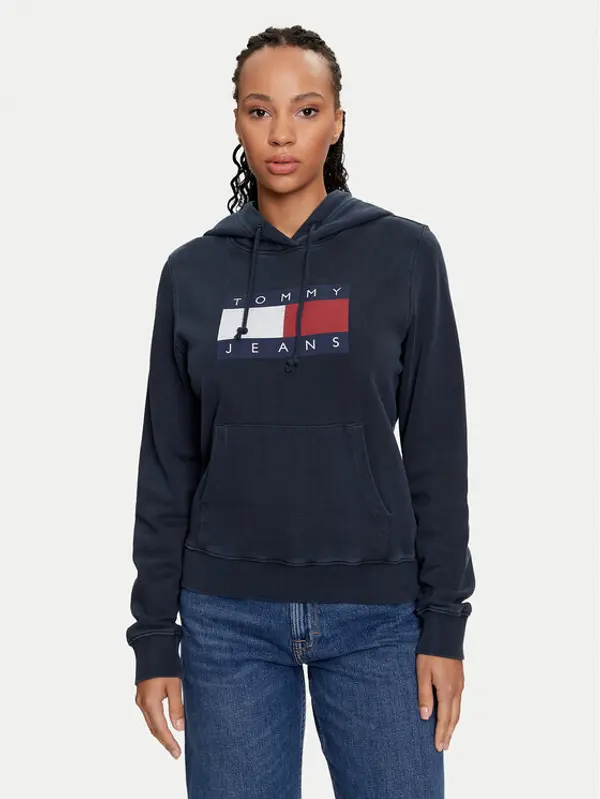 Tommy Jeans Tommy Jeans Majica dugih rukava Flag DW0DW18654 Tamnoplava Regular Fit