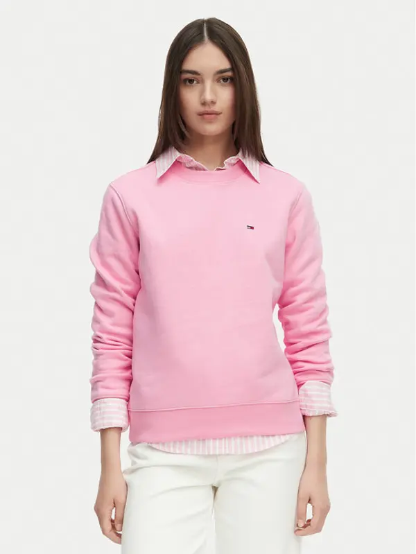 Tommy Jeans Tommy Jeans Majica dugih rukava Flag DW0DW19959 Svijetlo roza Regular Fit