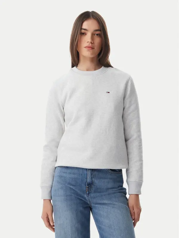 Tommy Jeans Tommy Jeans Majica dugih rukava Flag DW0DW19959 Svijetlo siva Regular Fit