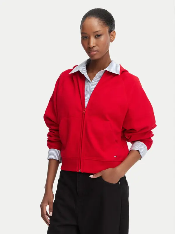 Tommy Jeans Tommy Jeans Majica dugih rukava Flag DW0DW22834 Crvena Boxy Fit