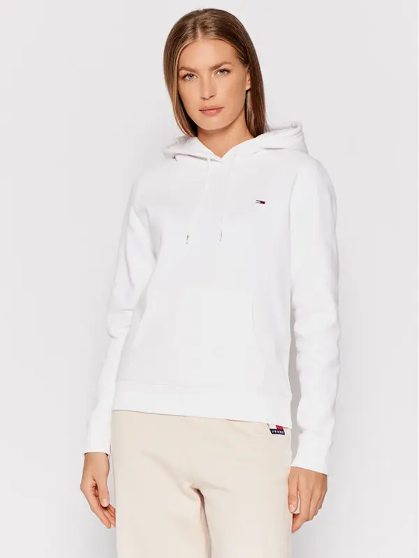 Tommy Jeans Tommy Jeans Majica dugih rukava Fleece Hoodie DW0DW09228 Bijela Regular Fit