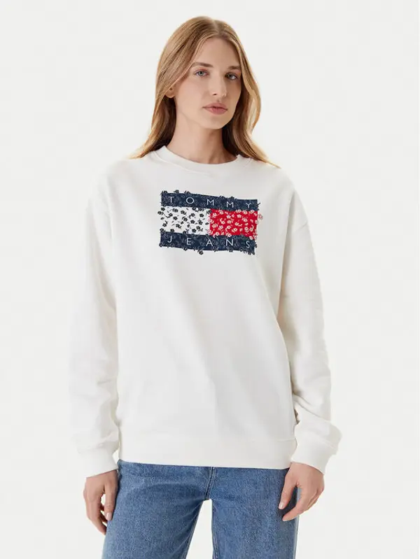 Tommy Jeans Tommy Jeans Majica dugih rukava Floral Flag DW0DW20933 Bijela Relaxed Fit