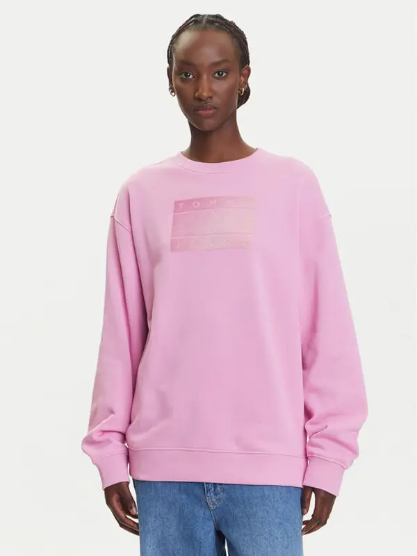 Tommy Jeans Tommy Jeans Majica dugih rukava Gradient Flag DW0DW21396 Ružičasta Relaxed Fit