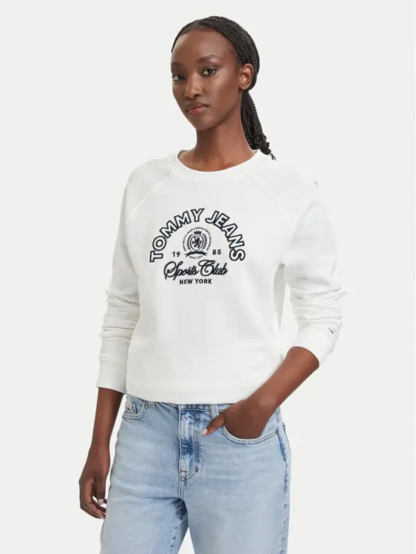 Tommy Jeans Tommy Jeans Majica dugih rukava Heritage Logo DW0DW22821 Bijela Regular Fit