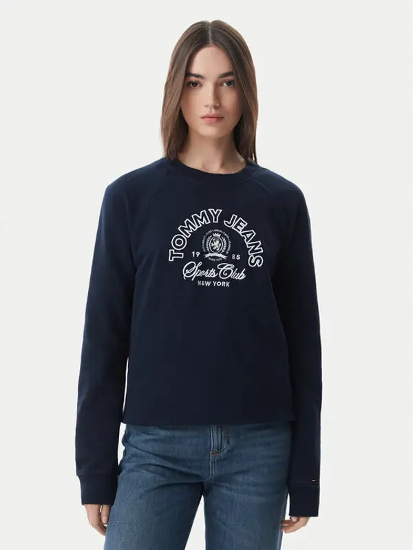 Tommy Jeans Tommy Jeans Majica dugih rukava Heritage Logo DW0DW22821 Tamnoplava Regular Fit