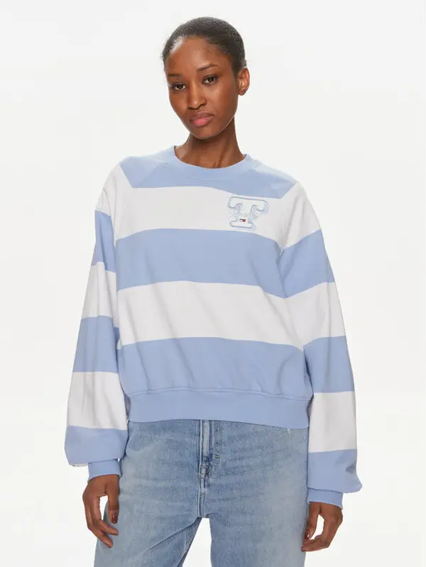 Tommy Jeans Tommy Jeans Majica dugih rukava Letterman DW0DW17789 Plava Relaxed Fit