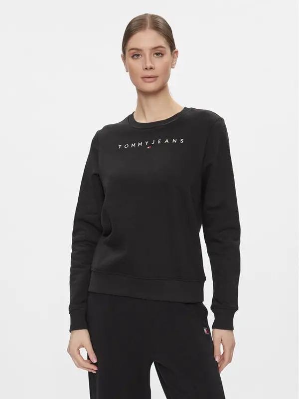Tommy Jeans Tommy Jeans Majica dugih rukava Linear DW0DW17323 Crna Regular Fit
