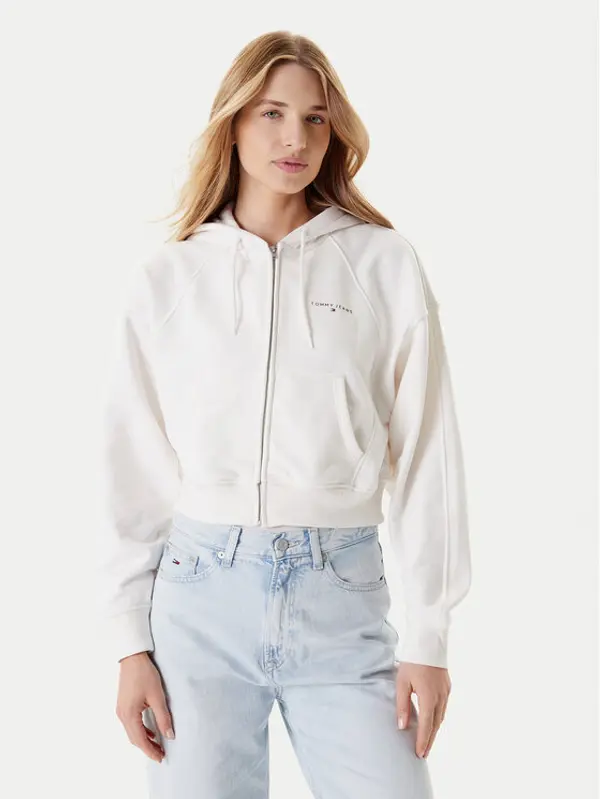Tommy Jeans Tommy Jeans Majica dugih rukava Linear DW0DW21163 Écru Boxy Fit