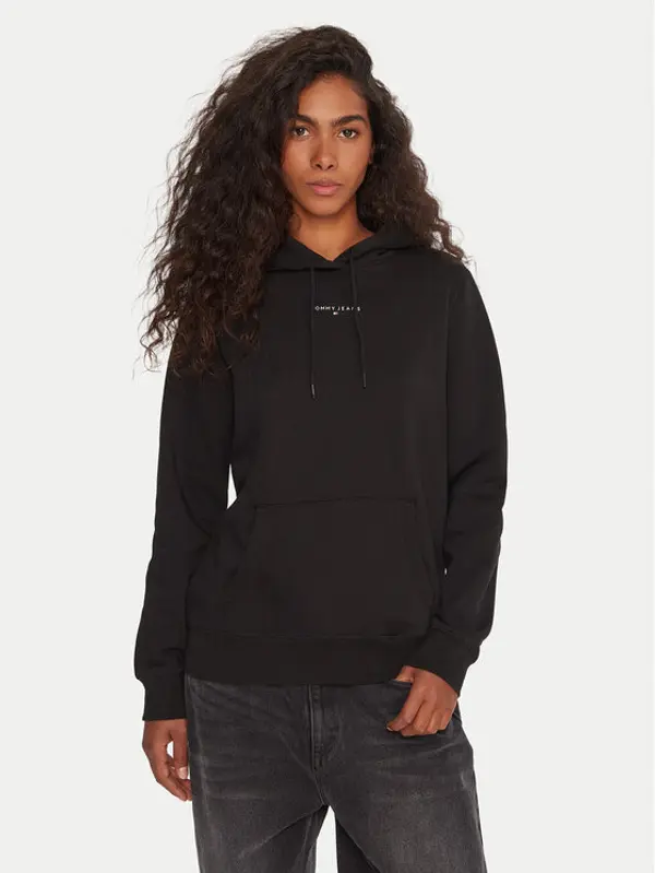 Tommy Jeans Tommy Jeans Majica dugih rukava Linear DW0DW21963 Crna Regular Fit