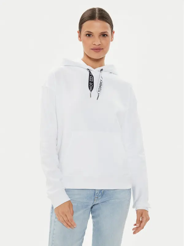 Tommy Jeans Tommy Jeans Majica dugih rukava Logo Drawcord DW0DW17794 Bijela Boxy Fit
