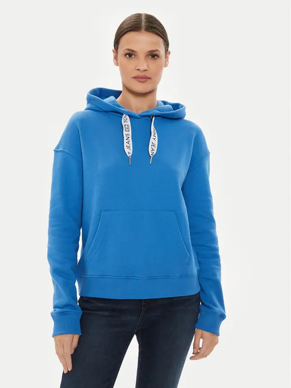 Tommy Jeans Tommy Jeans Majica dugih rukava Logo Drawcord DW0DW17794 Plava Boxy Fit