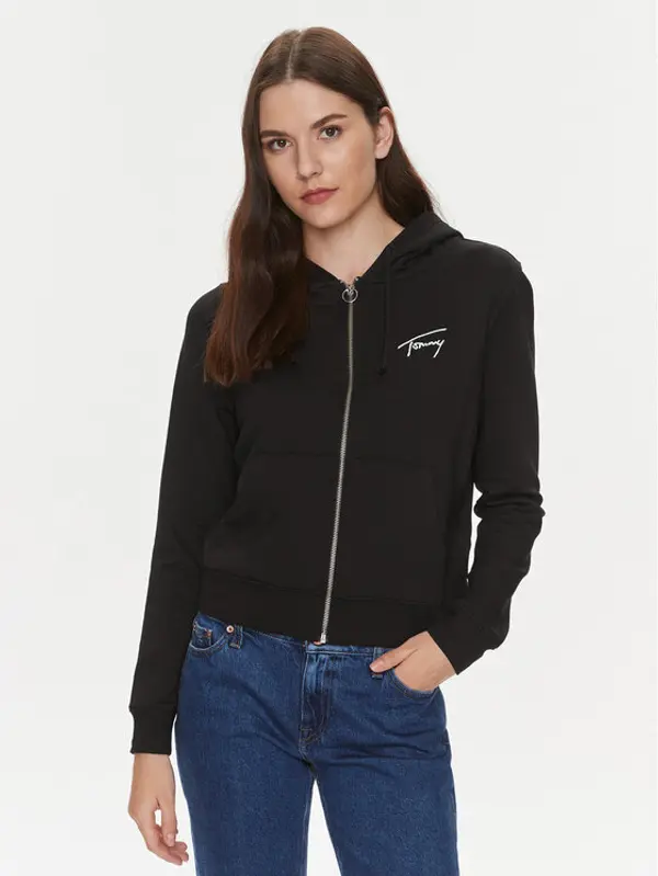Tommy Jeans Tommy Jeans Majica dugih rukava Signature DW0DW17338 Crna Regular Fit