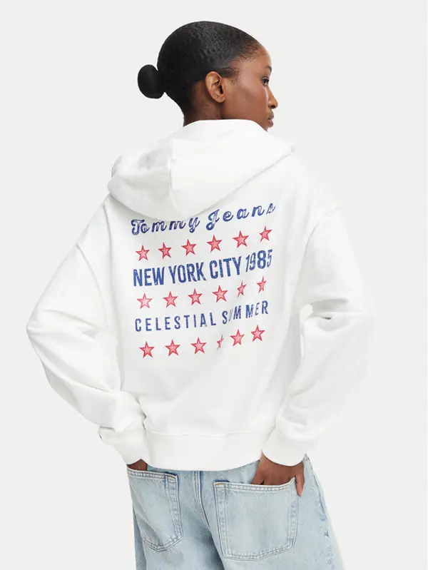 Tommy Jeans Tommy Jeans Majica dugih rukava Star Novelty DW0DW23484 Bijela Boxy Fit