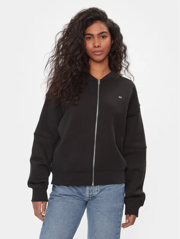Tommy Jeans Tommy Jeans Majica dugih rukava Tjw Zip Thru Bomber DW0DW17957 Crna Regular Fit