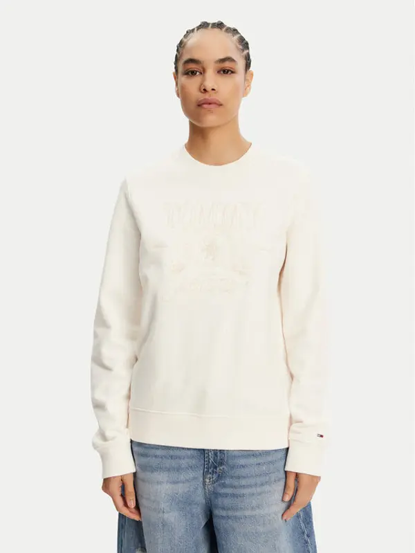 Tommy Jeans Tommy Jeans Majica dugih rukava Tonal Crest DW0DW20637 Bijela Regular Fit