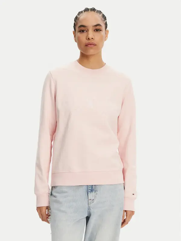 Tommy Jeans Tommy Jeans Majica dugih rukava Tonal Crest DW0DW20637 Ružičasta Regular Fit